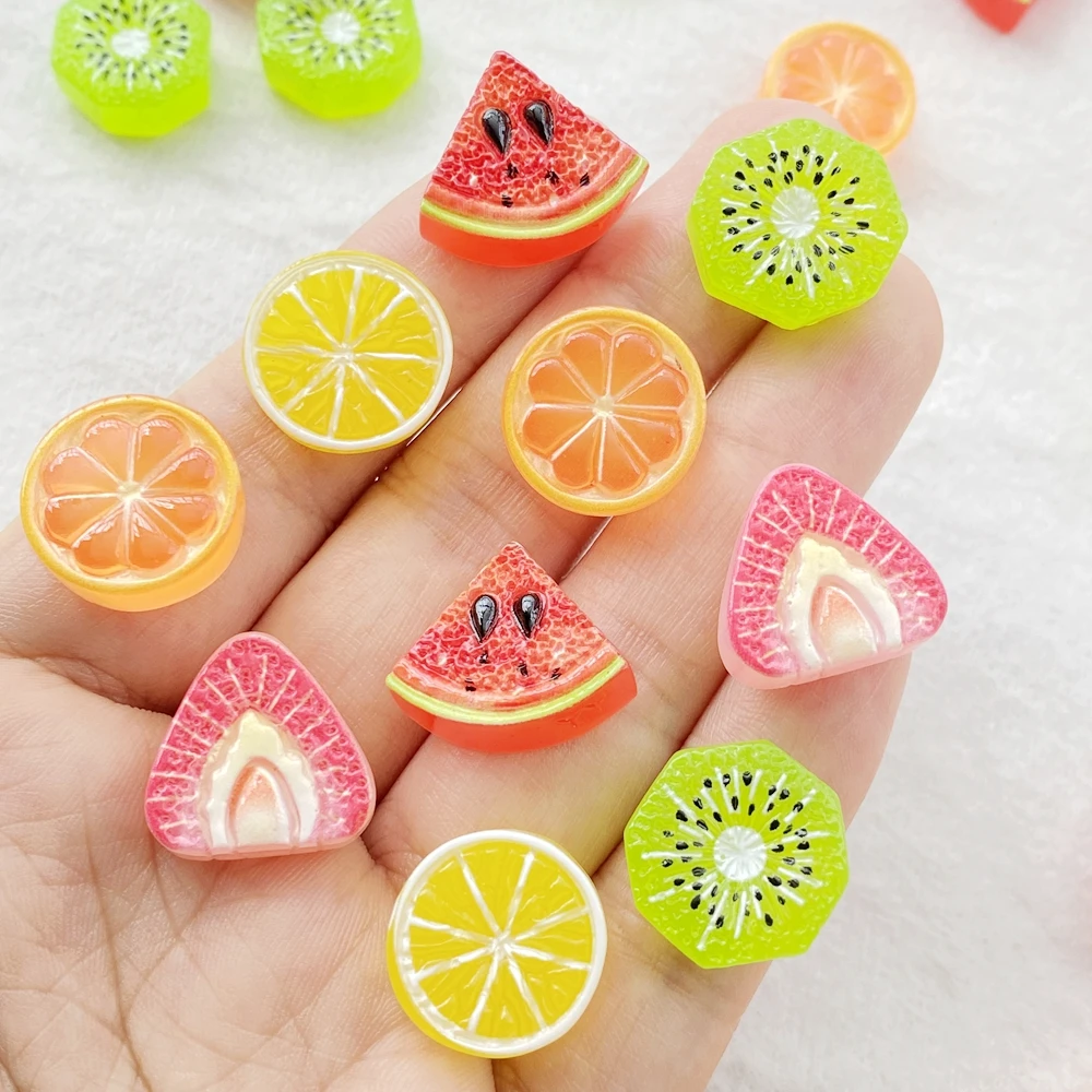 20 Piezas de Frutas Mixtas de Resina (Fresa, Limón, Sandía) - para Scrapbooking, Decoración de Bodas y Accesorios para Hacer Joyería DIY