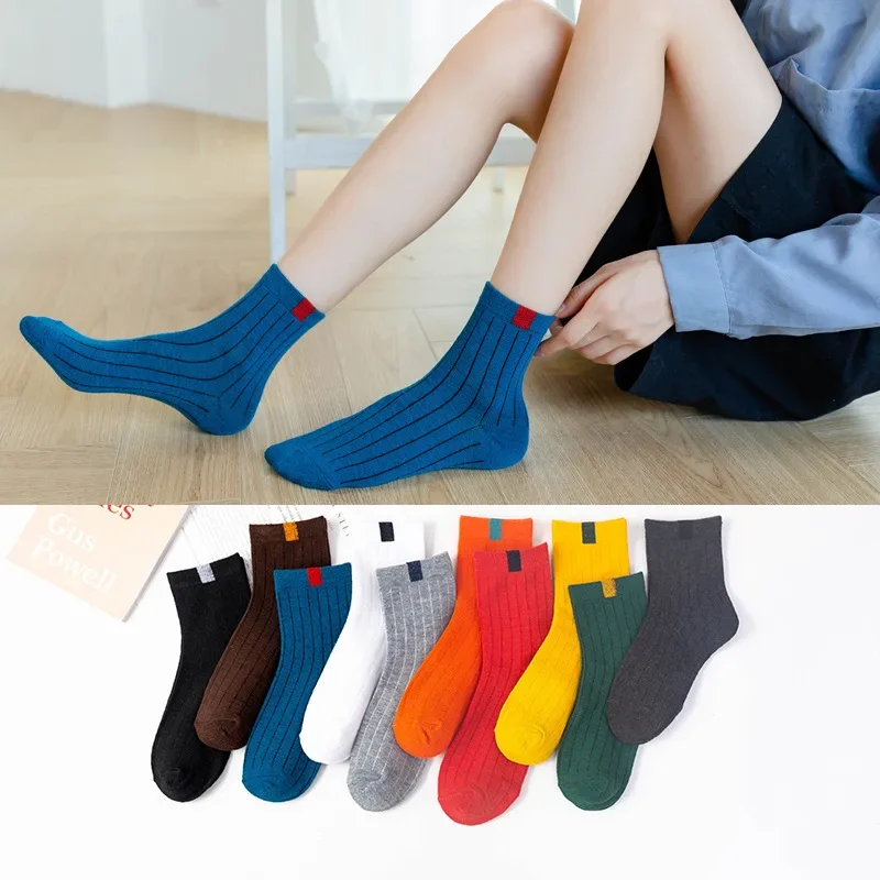 Women Socks Couples Rainbow Spring Winter Japanese Style Candy Sports Fashion Short Socks for Women Cute Harajuku