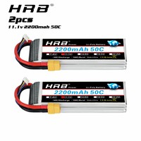 1/2pcs HRB 3S 2200mAh Lipo Battery 11.1V RC Battery 50C with XT60 Plug For FPV UAU Drones Airplane RC Car Truck Boat Racing DIY