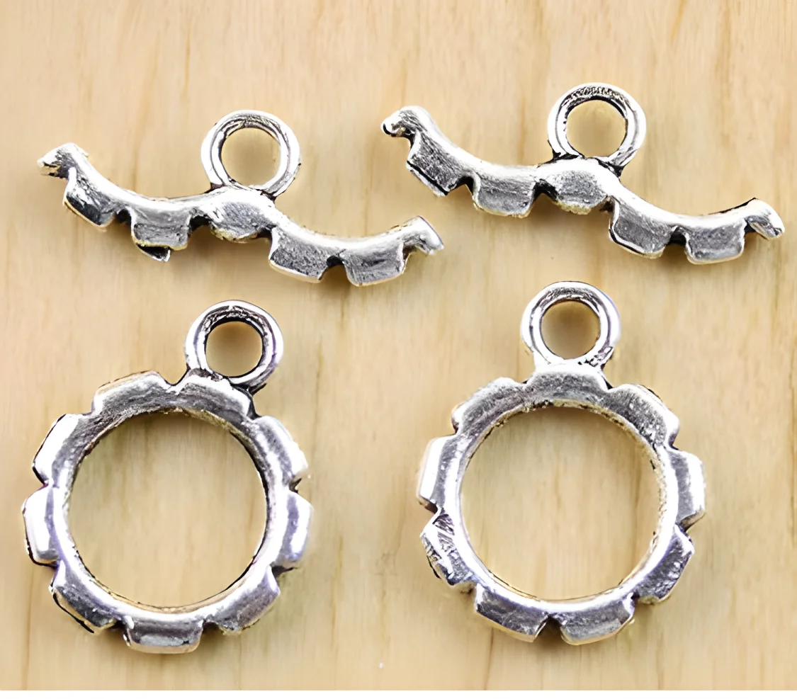 

20sets 13mm, bar19mm Alloy matel tibetan silver gear toggle clasp HW0523H