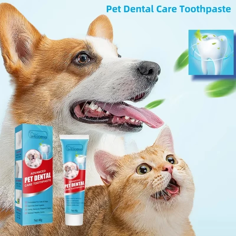 Dog Toothpaste Fresh Breath Toothpaste for Dogs and Cats Cleans Pet Teeth, Removes Plaque and Tartar Improves Gum Dental Health