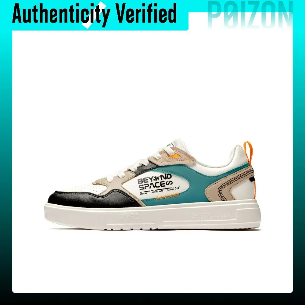 361° Low top Skateboard Shoes Men's White Black Green 672036606-3
