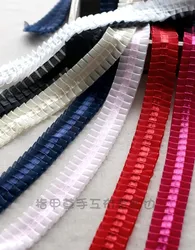 2 Meters 4CM wide White Pink Red organza satin with pleated lace Trim Clothing hatsshoes handicrafts decoratiion