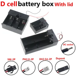 Soporte de batería de celda con cables, caja de batería duradera, SM2.54, XH2.54, DUPONT DC, 1x2x3x4 ranuras, tamaño D, 1,5 V, 3V, 4,5 V, 6V