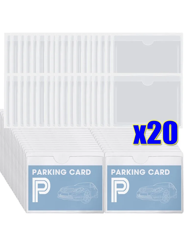 Porte-cartes transparents, porte-cartes d'identité, porte-cartes de pare-brise de voiture, porte-cartes de stationnement, ensemble d'étiquettes, film adhésif portable, 1-20 pièces