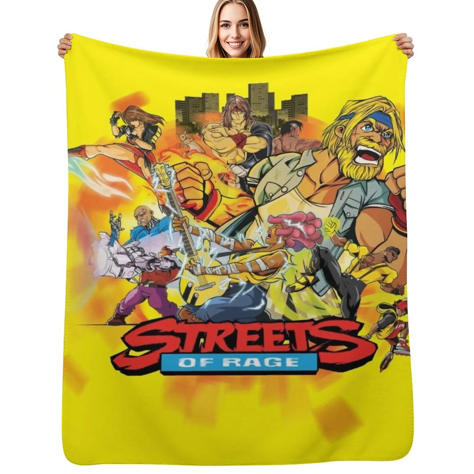 Streets of Rage Throw Blanket Portable Lightweight Blanket for Travel Camping
