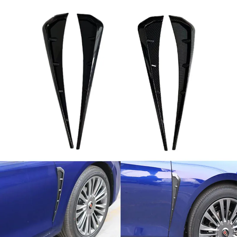 Automotive improved left and right blade flanks for the 10th generation Civic wing vent improved bright carbon fiber blades