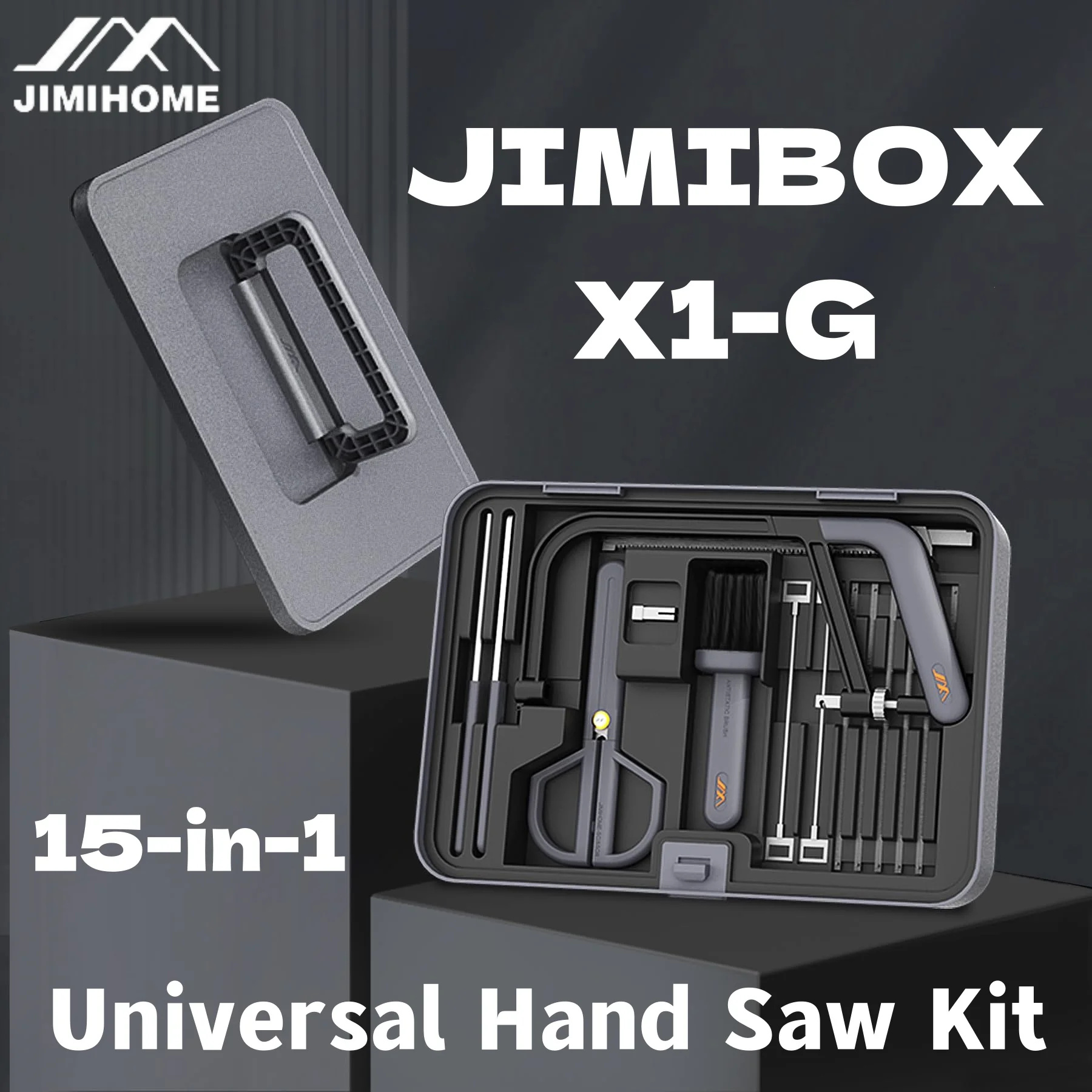 JIMIHOME 15-in-1 Magic Universal Hand Saw Kit Small Hand Saw Set X-Tray Set of G for Wood, PVC and Soft Metal Cutting