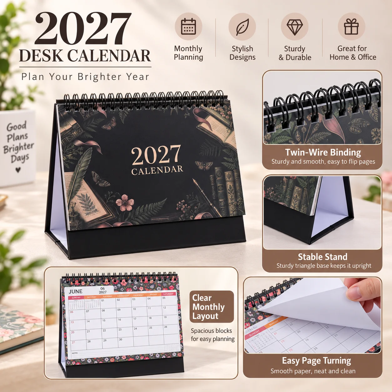 2027 Standing Desk Calendar Sp - Home Decor Organizer ulasan dan harga