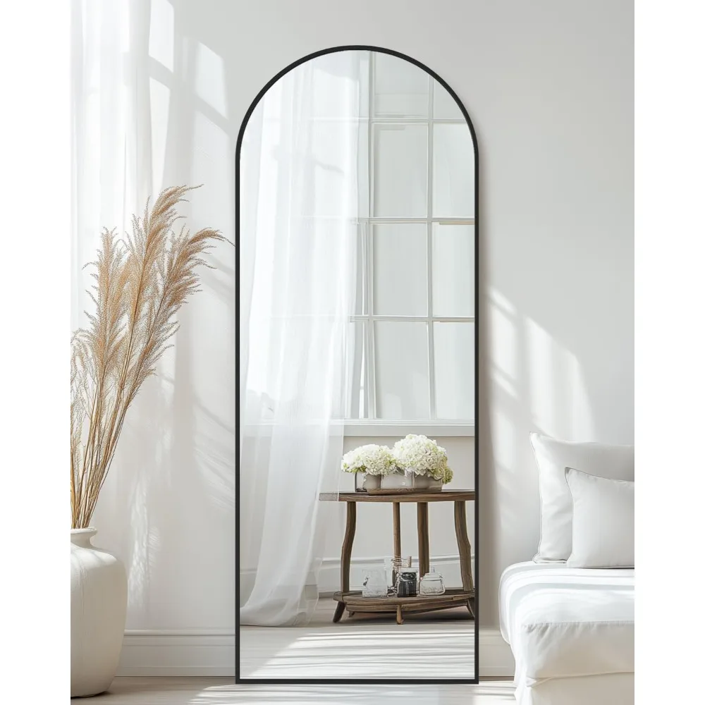Black Full-Length Floor Mirror with Stand for Bedroom and Living Room, 68x26, Stylish Home Decor