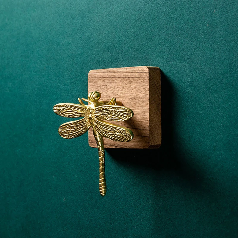 Brass Dragonfly Handle Simple Nordic Cabinet Gold Pure Copper Drawer Door Knob