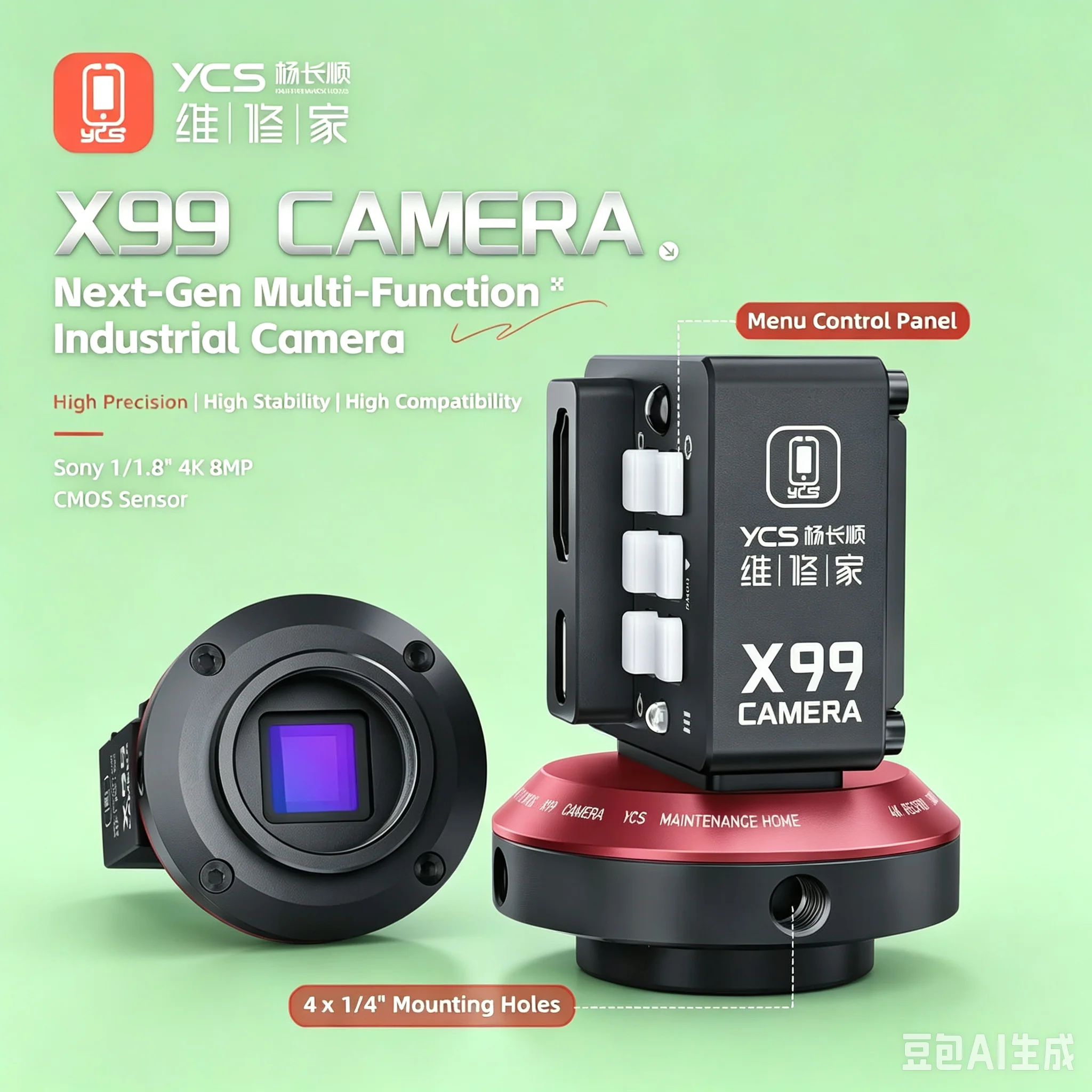 YCS X99 Multifunctional Industrial Camera 4K, Live Streaming HD Camera, Suitable for Microscopes, Motherboard, Repair