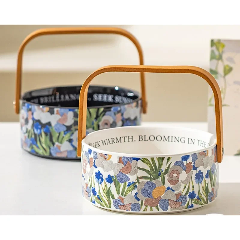 

living room coffee table household basket ceramic tableware snacks Iris fruit tray