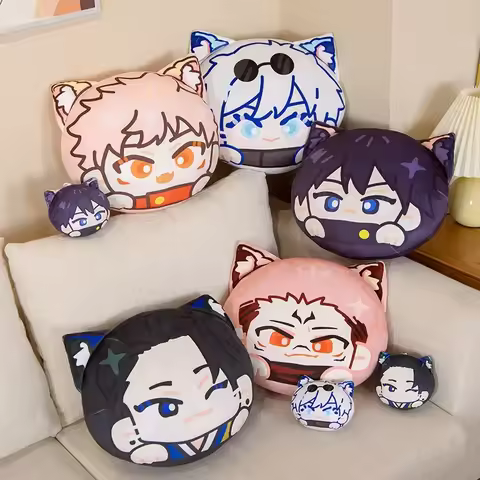 Cute Jujutsu Kaisen Plush Cushion Kawaii Anime Stuffed Dakimakura Gojo Satoru Cushion Yuji Itadori Geto Suguru Throw Pillow