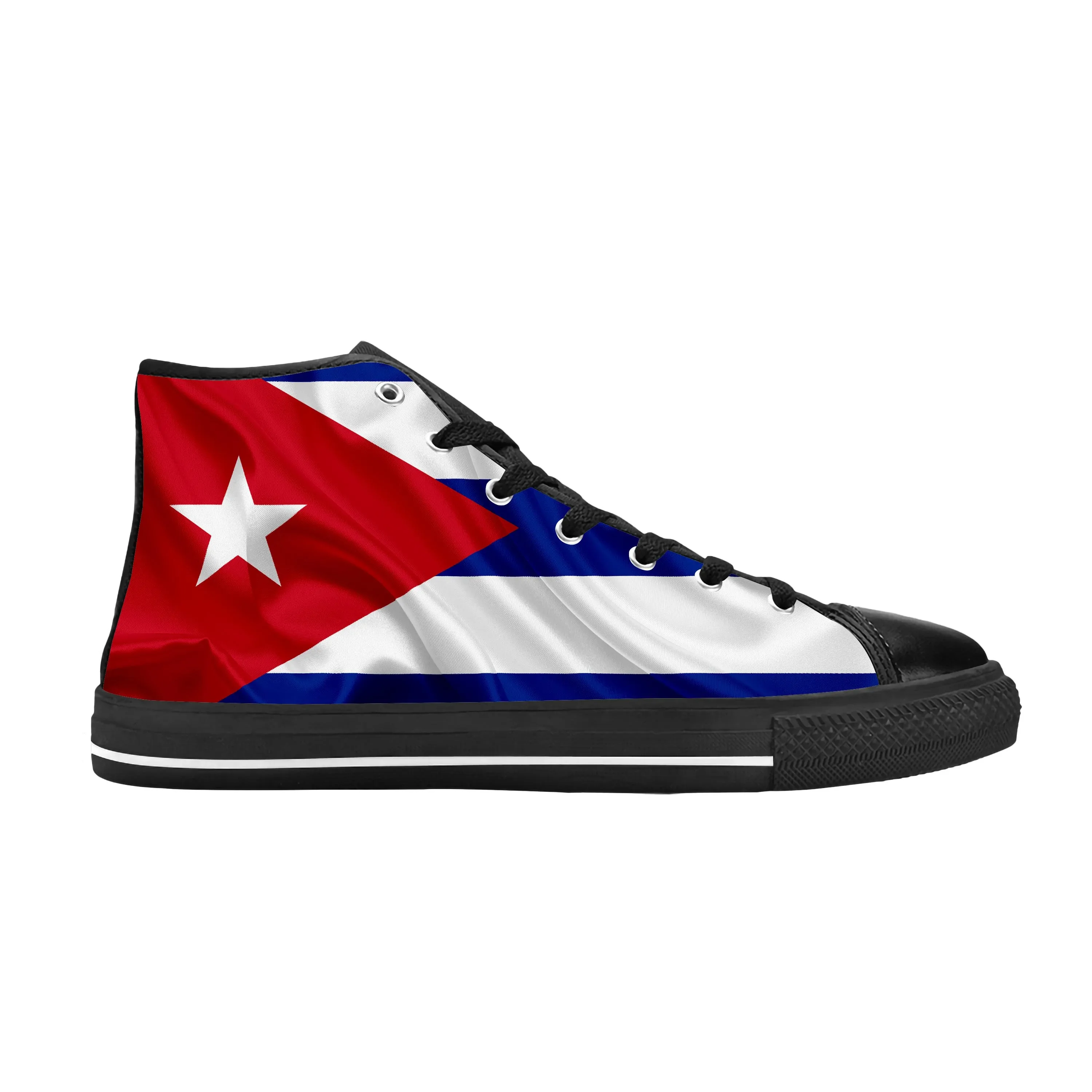 Sapatilhas patrióticas da bandeira cubana para homens e mulheres, sapatos de pano casuais, top alto, confortável, respirável, impressão 3D, orgulho engraçado moda, Cuba quente