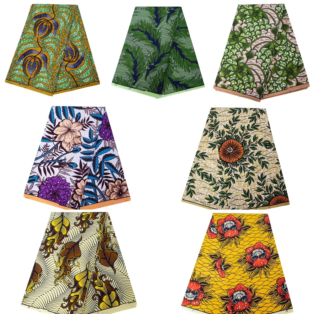 

100% Polyester African Traditional Style Wax Batik Floral Fabric Ankara Batik Cloth Material DIY for Sewing