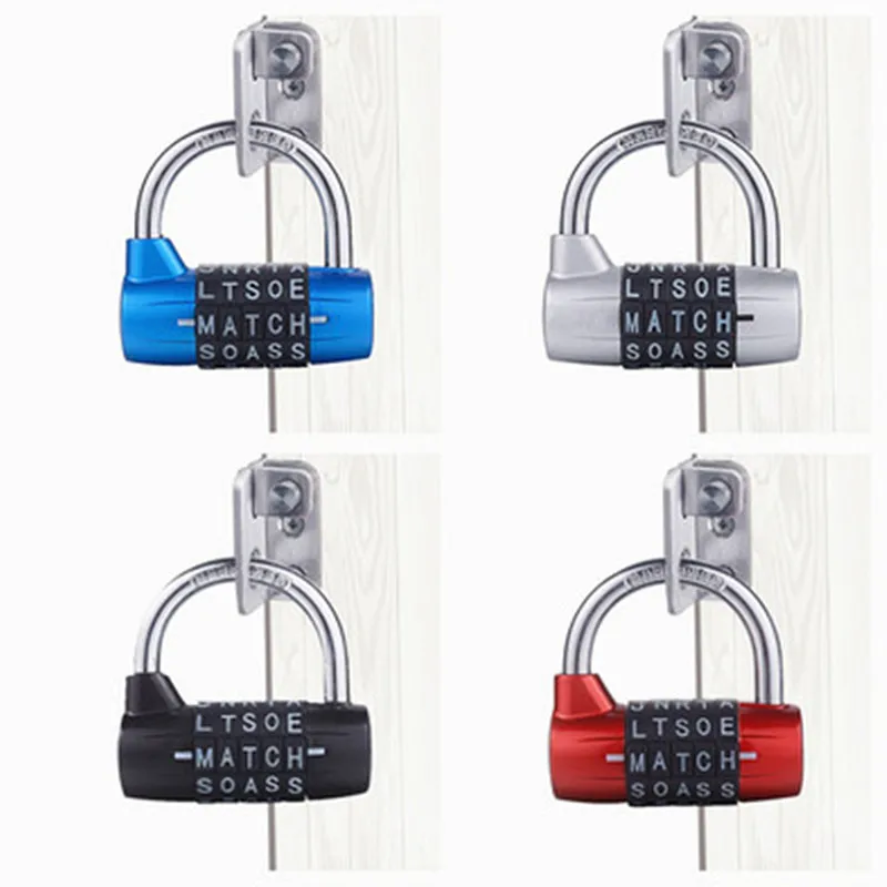 

4/5 Letter Zinc Alloy Combination Padlock Code Password Lock Door Cabinet Drawer Bike Motorcycle Student Locker