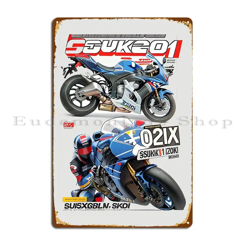 Gsxr 1000 Metal Sign Wall Mural Iron Mural Cinema Wall Plaque Tin Sign Poster