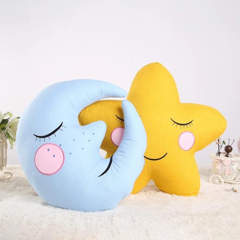 Baby Room Cartoon cuscino Cotton Sky cuscini Cloud Star Elf Water Drop Moon Back cuscino camera dei bambini lettino Decor natura cuscino