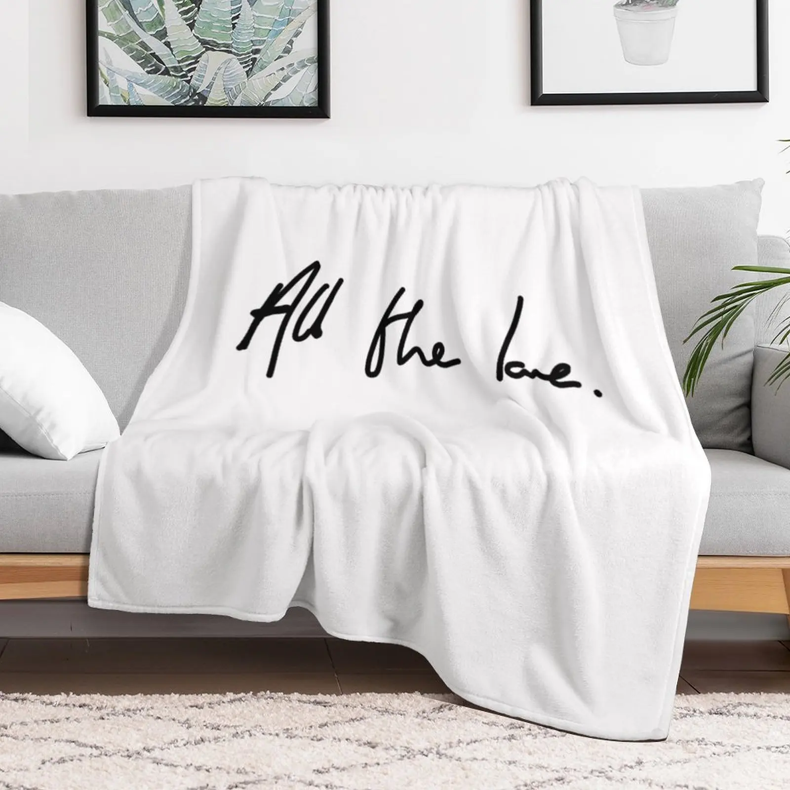 All the Love H Styles Handwriting Design Throw Blanket Flannel Travel Blankets