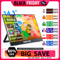 14.1 Inch Portable Monitor 1080P IPS 100%SRGB Gaming Portable Screen with Stand for Laptop PS5/4 Switch Xbox Raspberry Pi