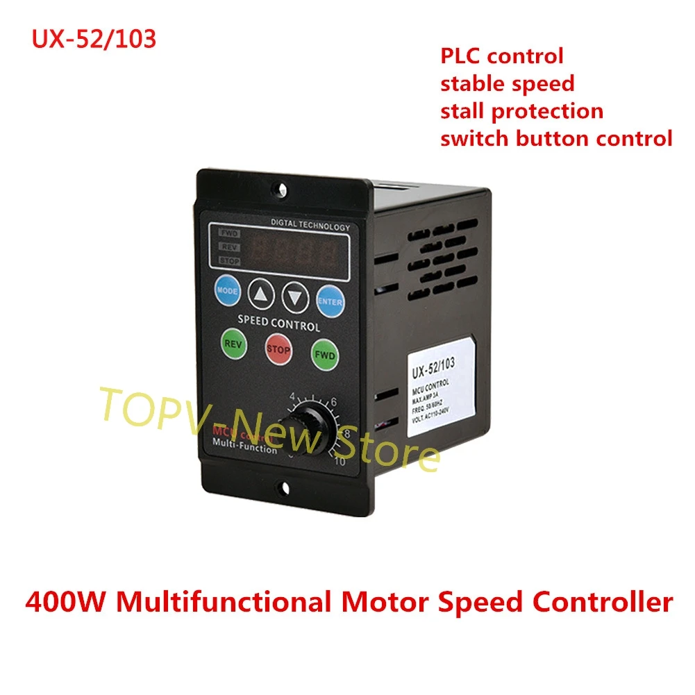 UX-52 MCU Speed Controlle Multi-function Motor Speed Controller 400W AC220V Regulator Controller Display Rate Target Value