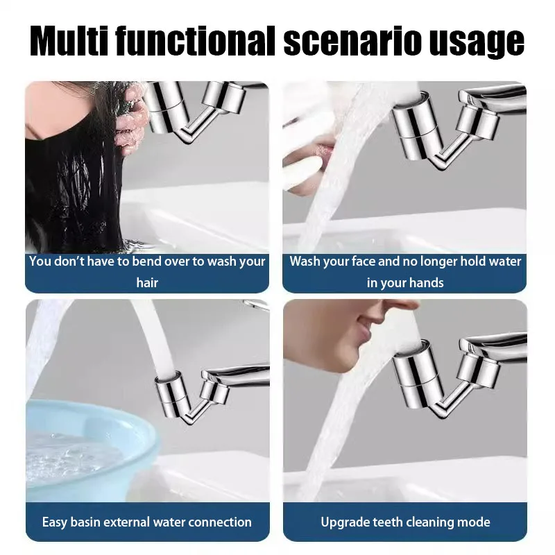 Kitchen Faucet Kitchen Accessories Thread Adapter Splash Proof Faucet Water Tap Nozzle Bathroom 720 ° Rotation Wash Up Fixture