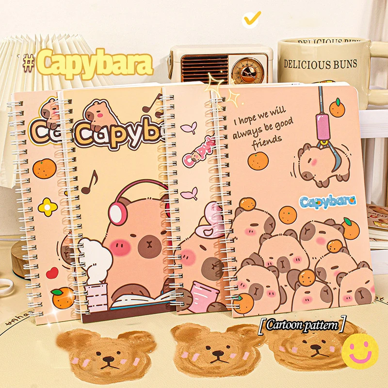 4Pcs/set A5 Notebook Cartoon Line Circle Cute Diary Book Exam Preparation Resource Organizer Diary Jouranl Notebook 145*210mm