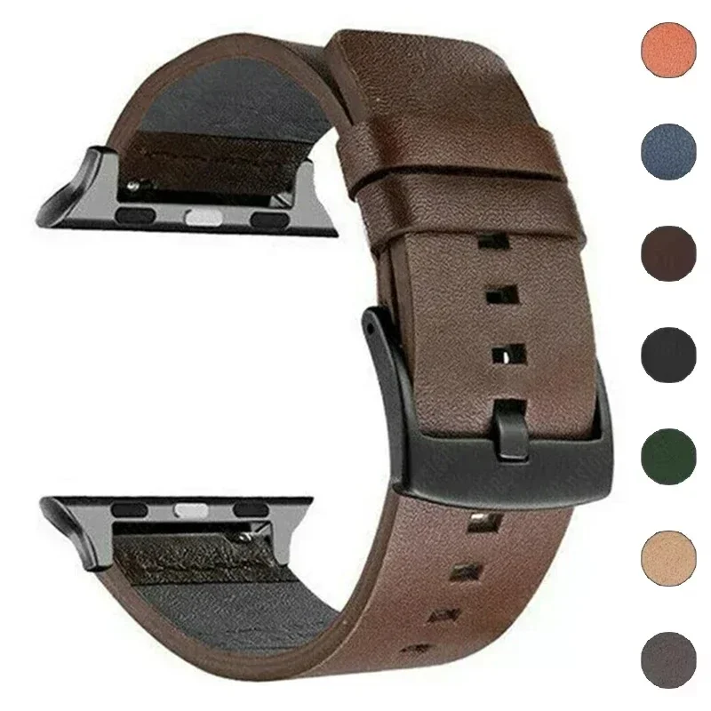 Leather strap For Apple watch band 46mm 45mm 44mm 49 41 40 42 38mm wristband correa bracelet iWatch series ultra 10 9 5 6 SE 7 8