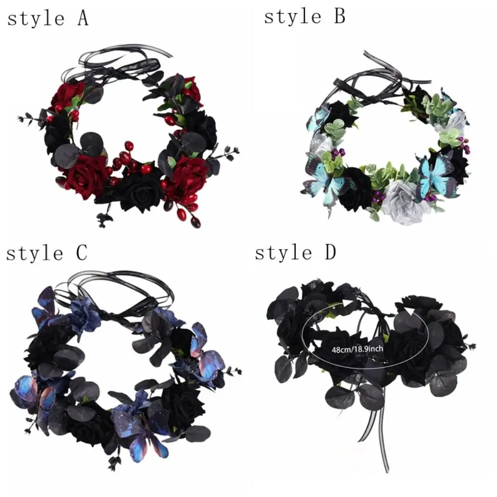 Exquisita diadema de Halloween, diadema gótica de moda de plástico, tamaño ajustable, estilo oscuro, diadema para Cosplay, accesorio de disfraz