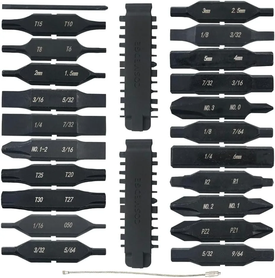 22PC Flat Bit Kit Set for Leatherman, Replacement Double-Ended Flat Screwdriver Bits, Multi-Tool Accessories (S2 Steel)