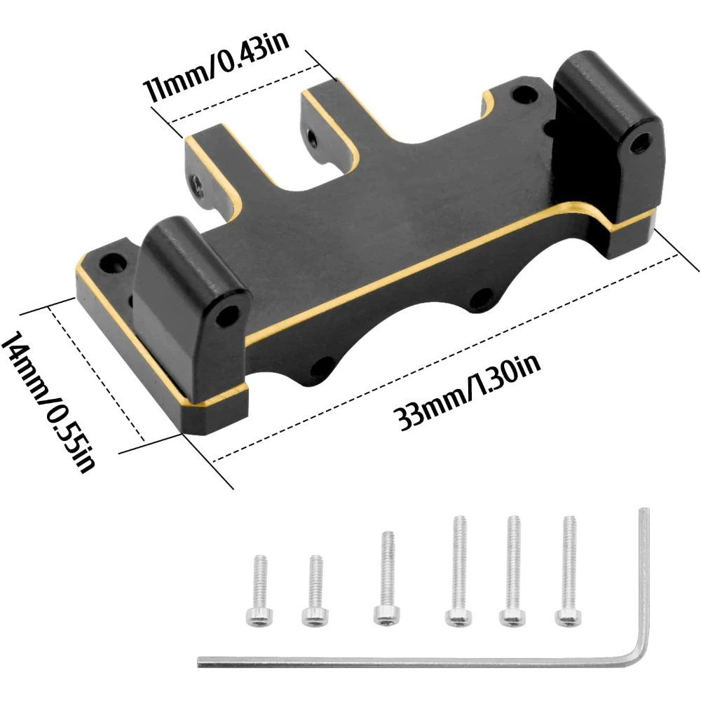 Esilun Brass Servo Mount Adjustable Steering Servo Mount Bracket for Axial SCX24 DB/C10/JLU Gladiator/Bronco Upgrades Part-13.2g