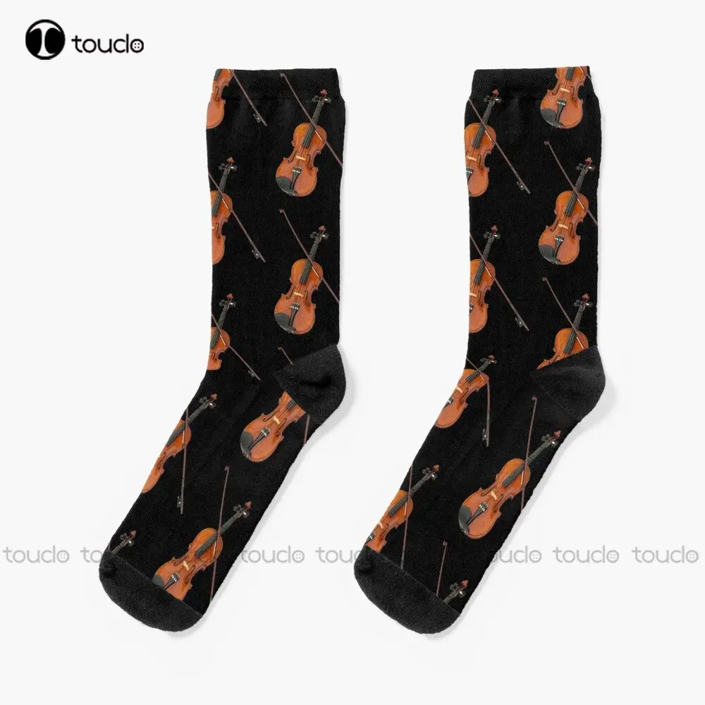 Classic Violin Socks Kawaii Socks 360° Digital Print Personalized Custom Unisex Adult Teen Youth Socks Custom Gift Streetwear