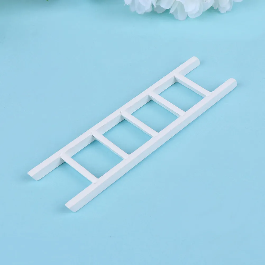 

2Pcs Mini House Simulation Accessory Wooden Ladder Adornment for Dollhouse Decor Warm Fashionable Stair Prop Fine Wood Mini