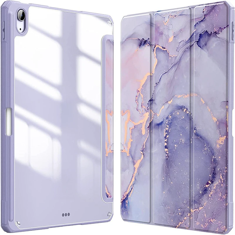 Marmor Dreifach Faltbare Acryl-Hülle mit Stifthalter für iPad Air 11 Pro 11 Auto-Aufweckfunktion Stoßfest – Detail 1