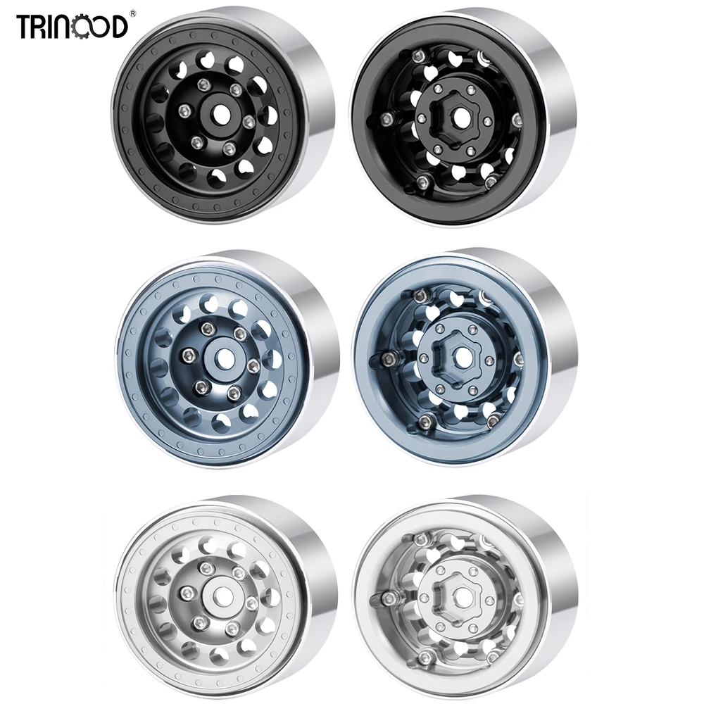 

TRINOOD 4PCS Aluminum Alloy Beadlock Wheels Rim Hub for 1/18 TRX4-M TRX4M RC Car Spare Part Upgrade Hub Rim