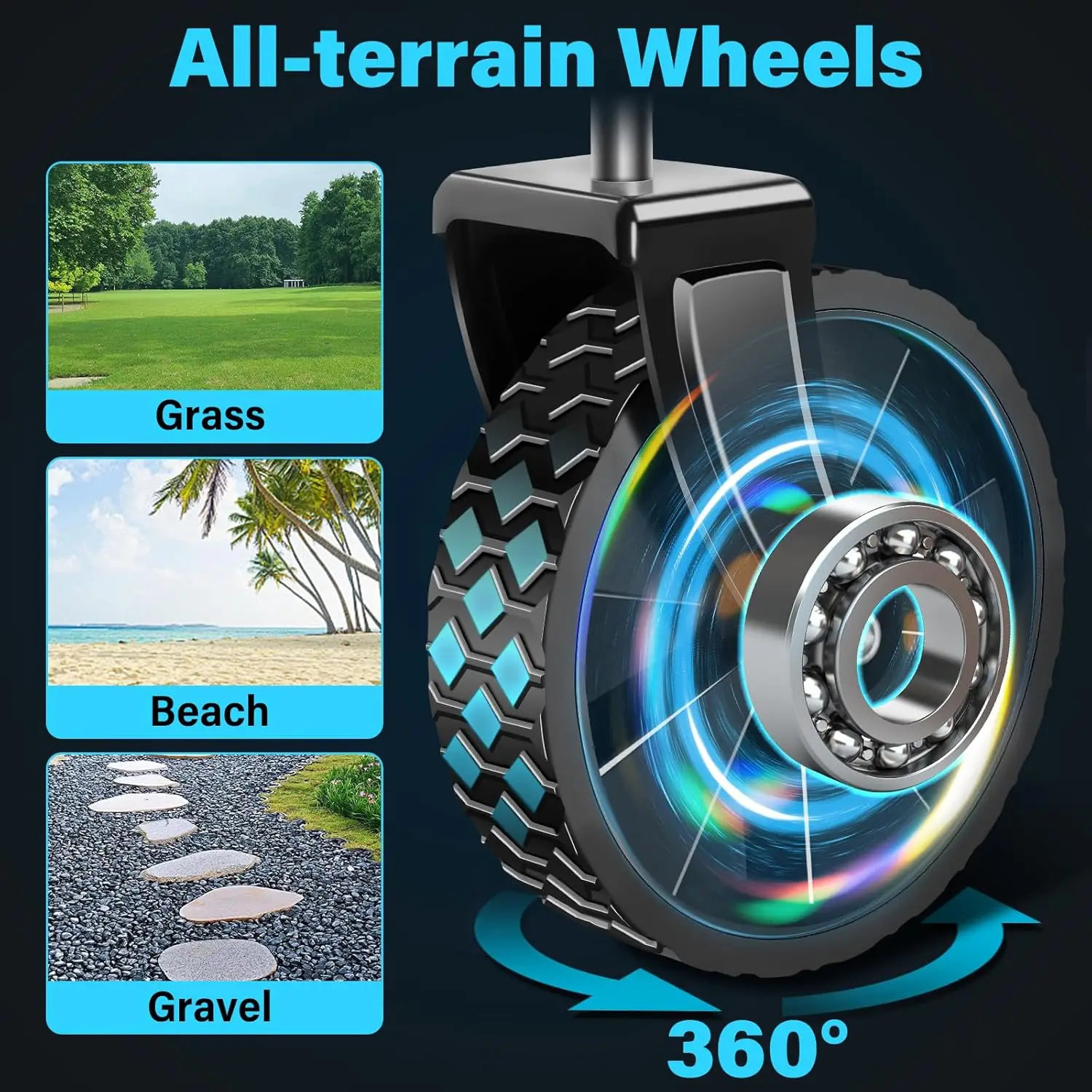 عربة عربة شديدة التحمل قابلة للطي مع عجلات، سعة 360 رطل للتسوق في الهواء الطلق #6