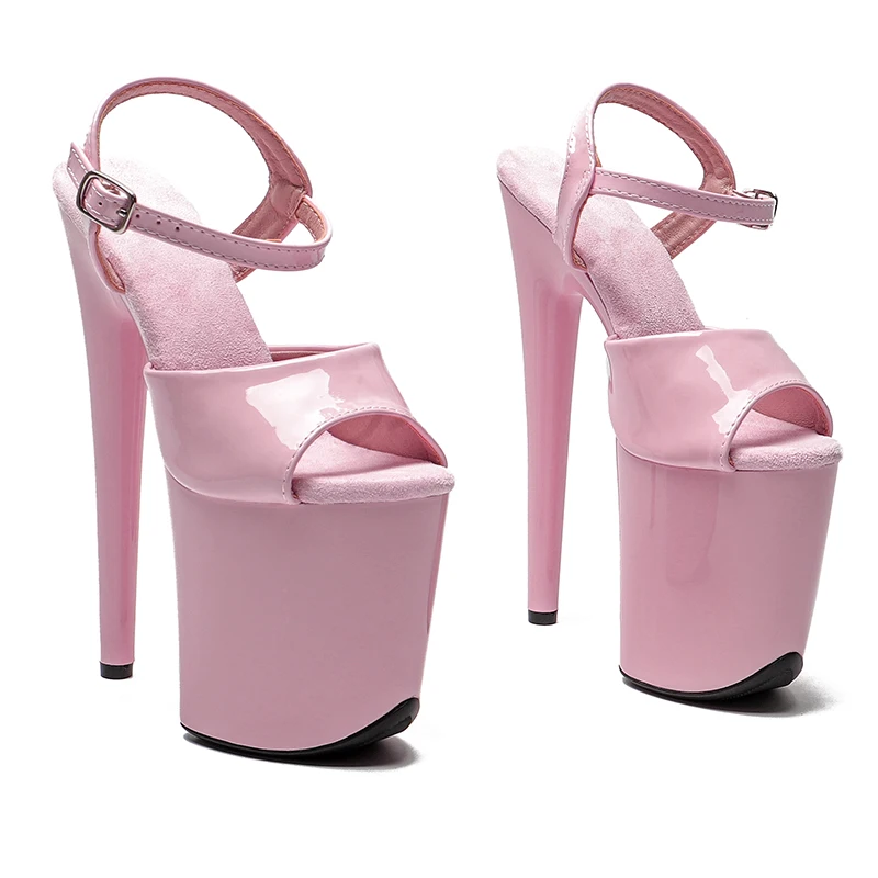 Leecabe 20cm/8inches Patente PU  upper Trend fashion  Platform high heel sandals sexy stripper heel pole dance shoes