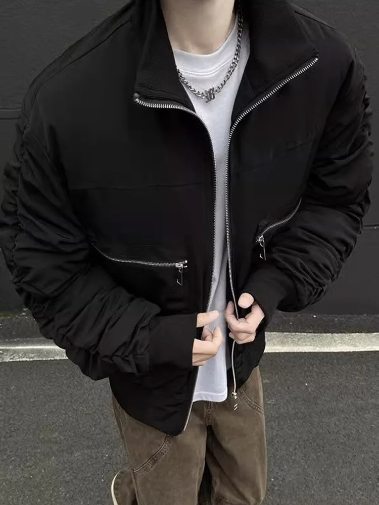 Chaqueta de Piloto para Hombre Cleanfit, Abrigo de Invierno, Aodón ueso, Estilo Hoado, Manga Corta, Decoración con Crem...
