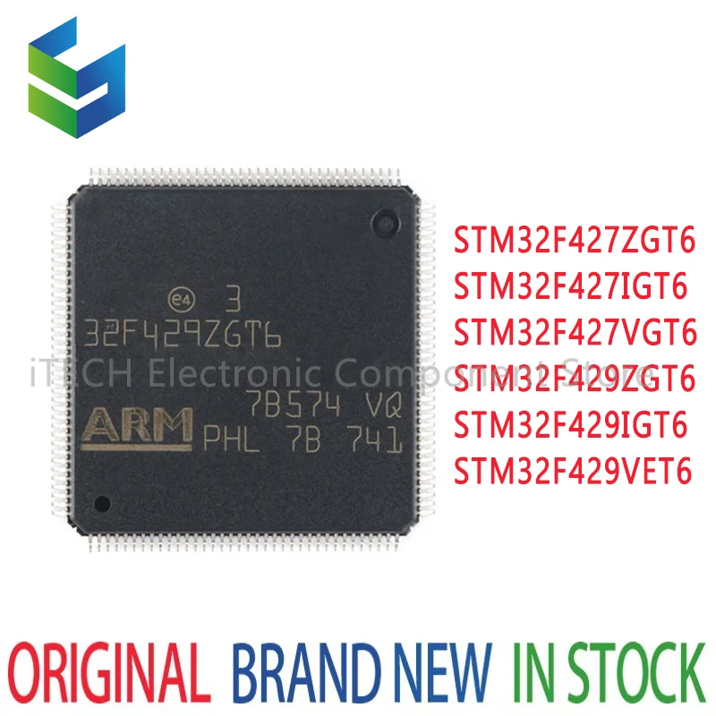 STM32F427ZGT6 STM32F427IGT6 STM32F427VGT6 STM32F429ZGT6 STM32F429IGT6 STM32F429VET6 STM32F429 LQFP IC Chip New In Stock