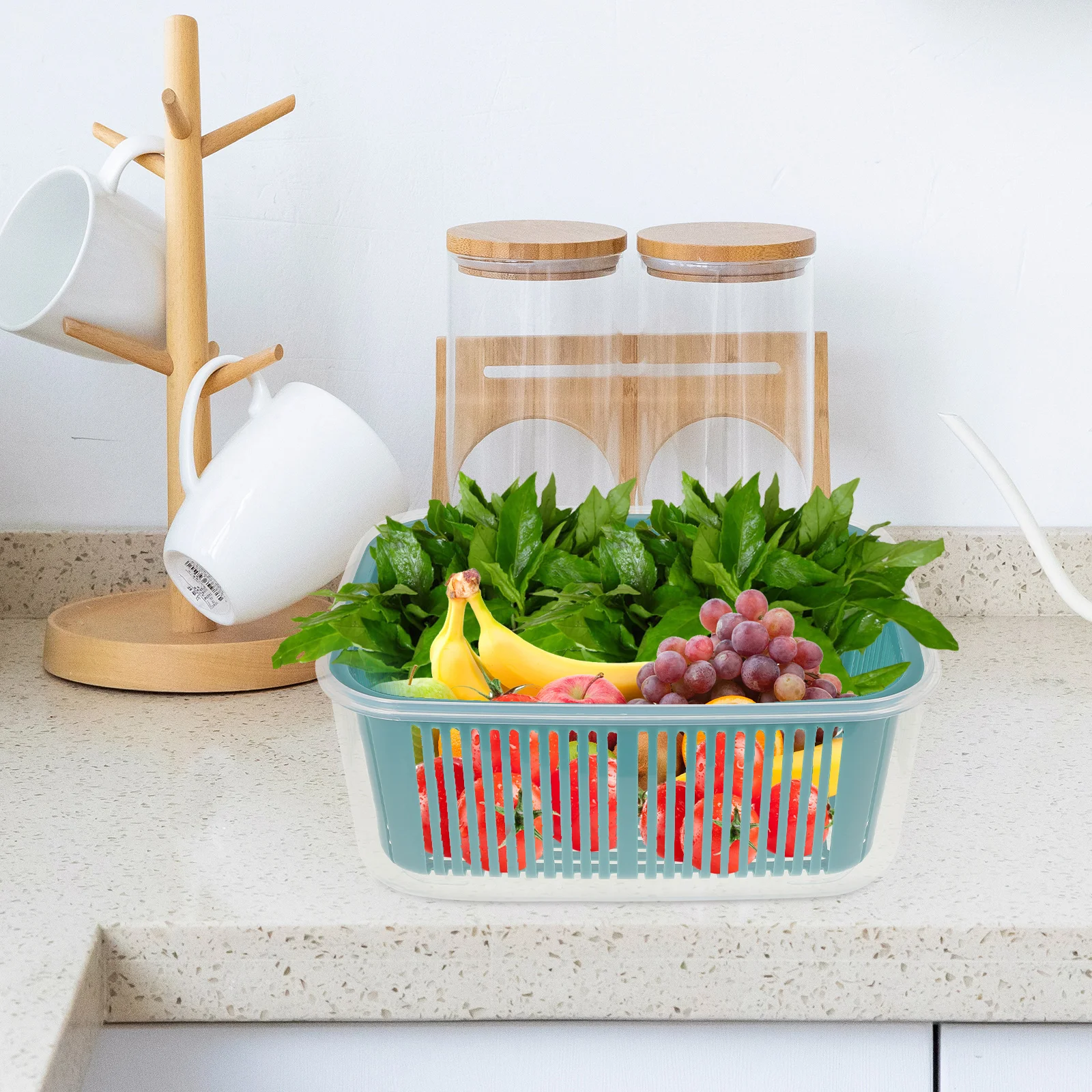 

2Pcs Kitchen Preservation Box Fine Workmanship Food Storage Container Reusable Fresh Box for Fruits Snacks Spacious Fridge Food