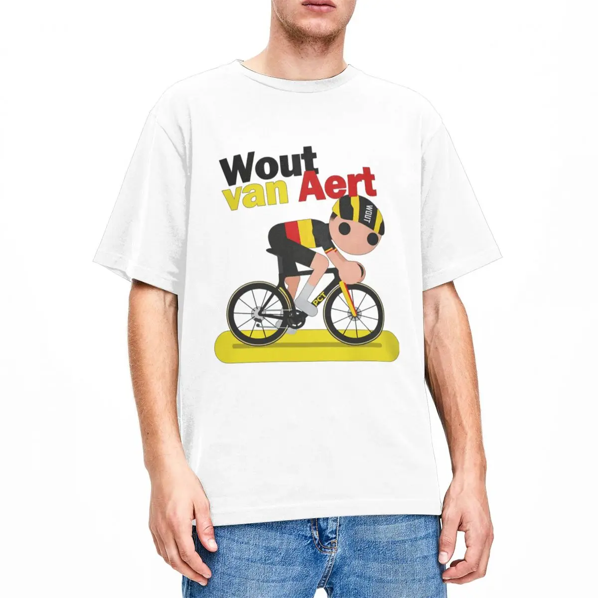 Cartoon Wout Van Aert Cute Men Women\'s T Shirts Belgian Cyclist Racer Accessories Tee Shirt 100% Cotton Plus Size Clothes