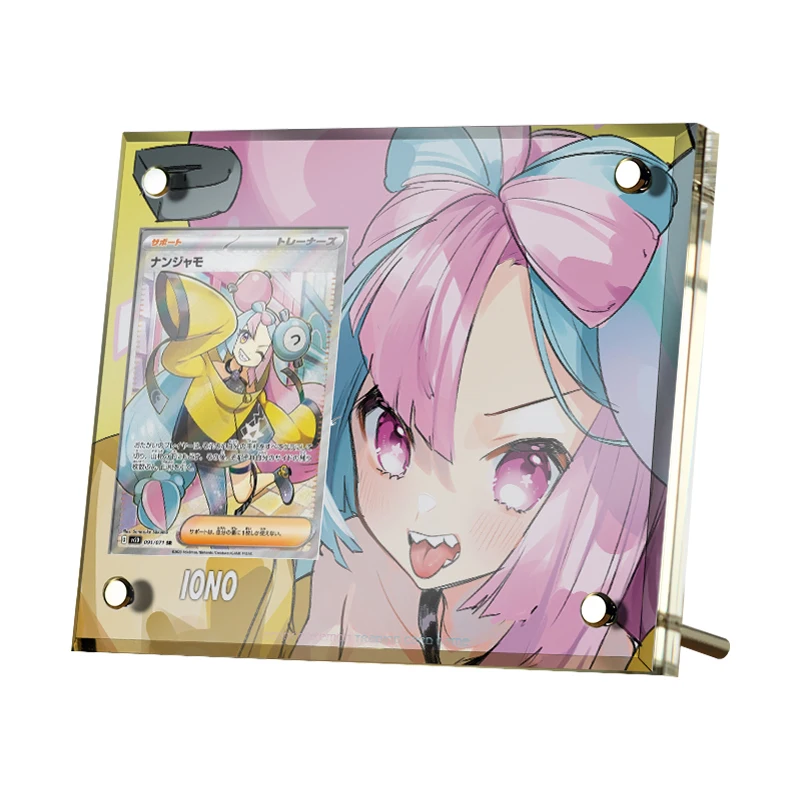 New PTCG Card Display Stand Iono Acerola Sylveon Miriam Lillie Cynthia Acrylic Card Brick Photo Frame Toy Gift Not Include Cards