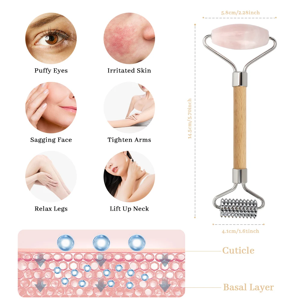 Facial Derma Roller Zinc Alloy Skin Lifting Tightening Massage Roller for Face Wrinkle Acne Removal Derma Stamp Mesotherapy Tool