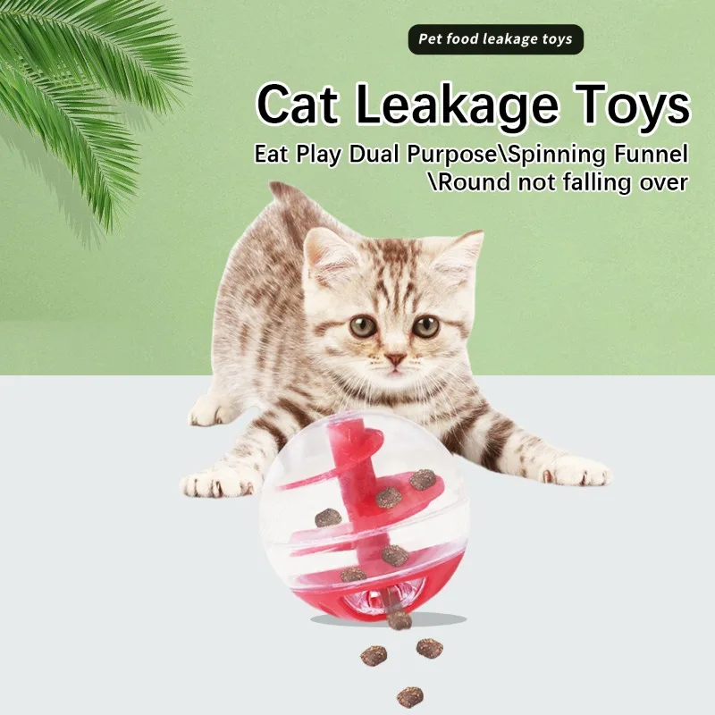 

Cat Leak Eat Spiral Ball Educational Toys Resistant Bite Training Eat Play Dual Use Round Not Pouring Fun Food Leak Pet Supplies