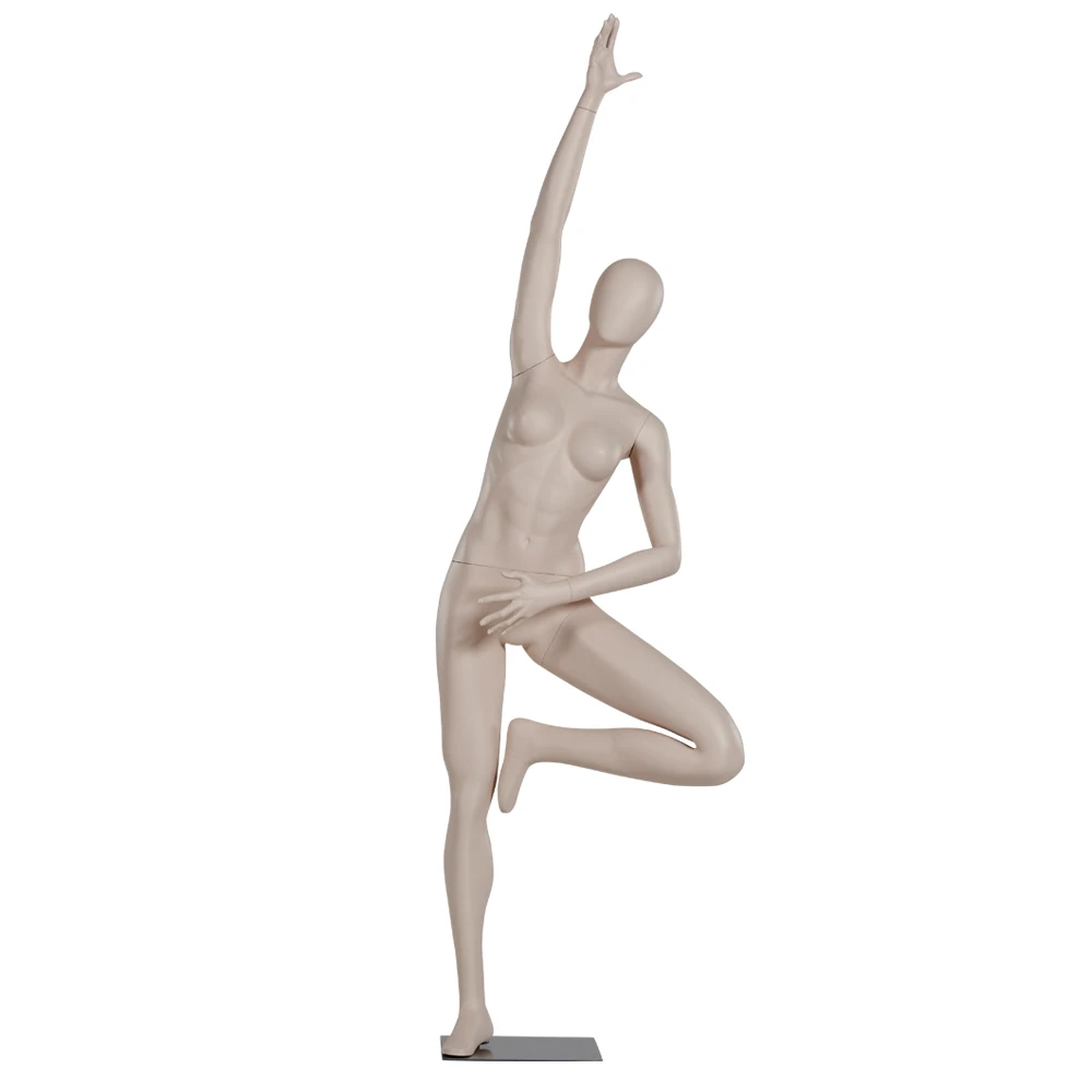 

Hot Sell Clothing Store Display Female Fiberglass Mannequin Fashion Bodybuilder Mannequins Yoga Dummy Models