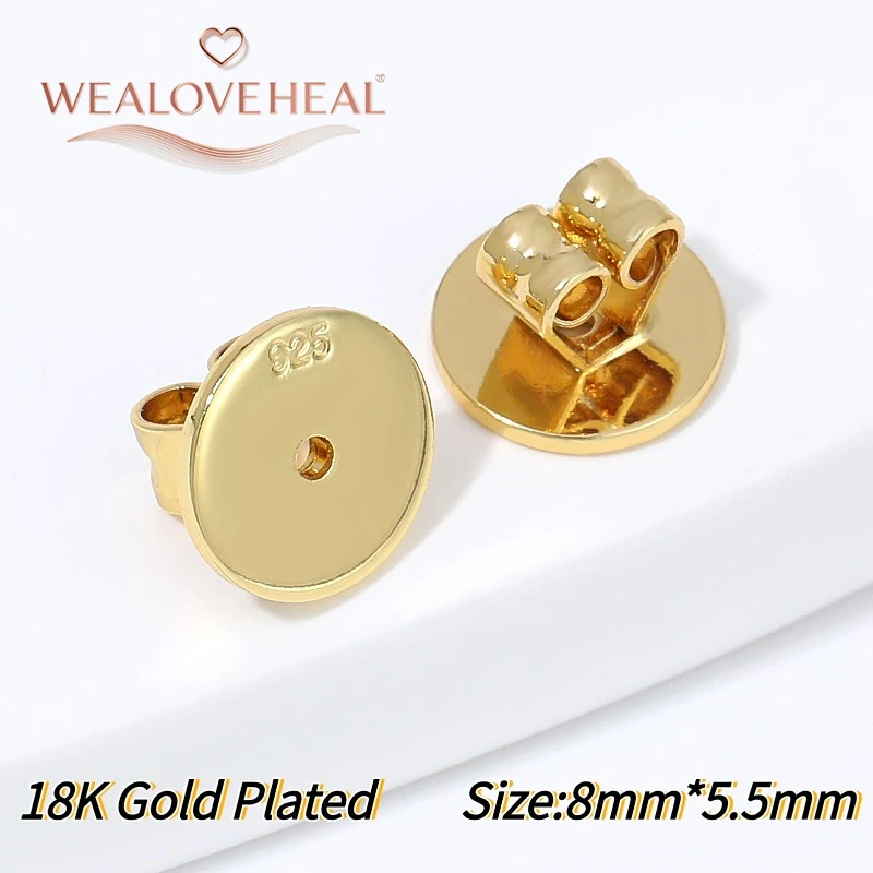 5/10 Stück 18K vergoldete Messing-Ohrringverschlüsse, große hohle Ohrringstopper, rutschfeste Ohrringkappen, Schmuckzubehör, DIY-Zubehör – Detail 22