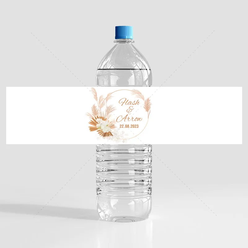 Water Bottle Stickers Pampas Vase Labels Birthday party Baby Shower Custom  Anniversary Wedding Wedding Bridal Name Stickers