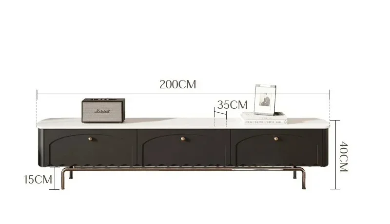 French vintage TV cabinet coffee table combination creative home living room small apartment floor cabinet high-end design model