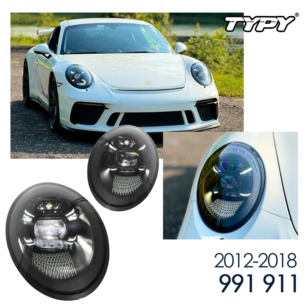 

Светодиодные фары в сборе для Porsche 911 991 2012-2018, передняя фара PDLS Matrix полностью светодиодная с указателем поворота, комплект слева + справа